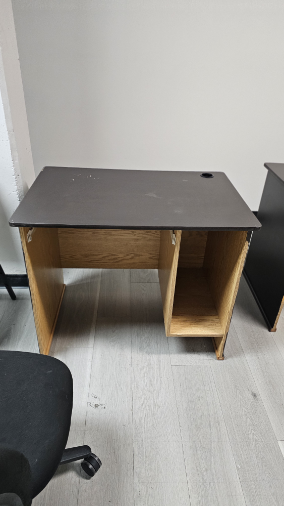 Used Office Desk with Open Shelving