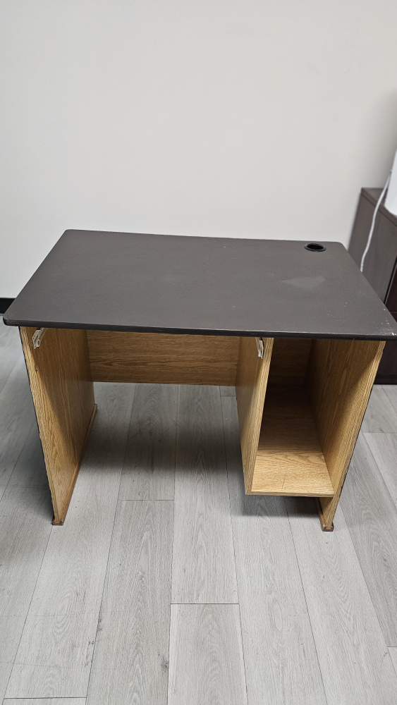 Used Office Desk with Open Shelving - photo 2