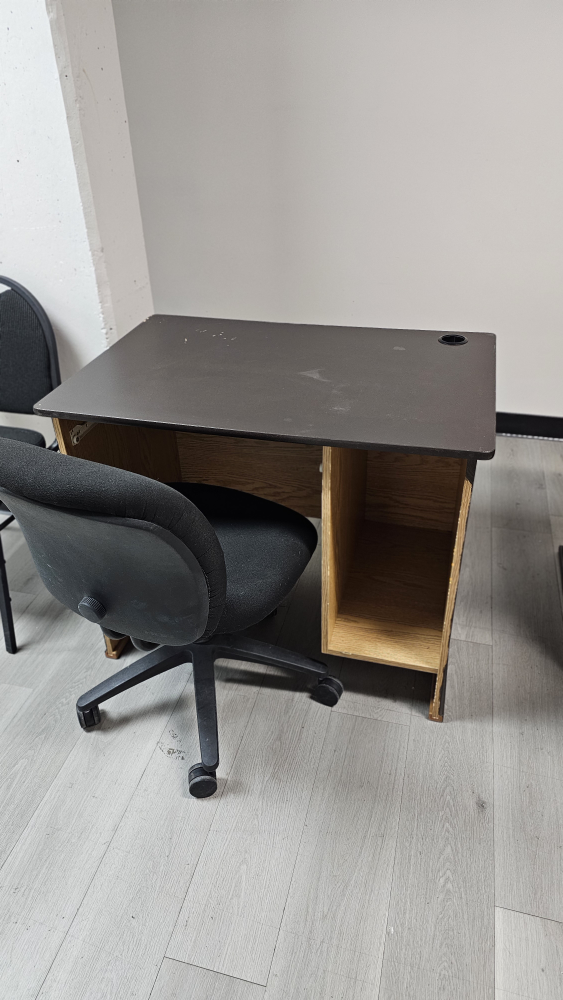 Used Office Desk with Open Shelving - photo 3