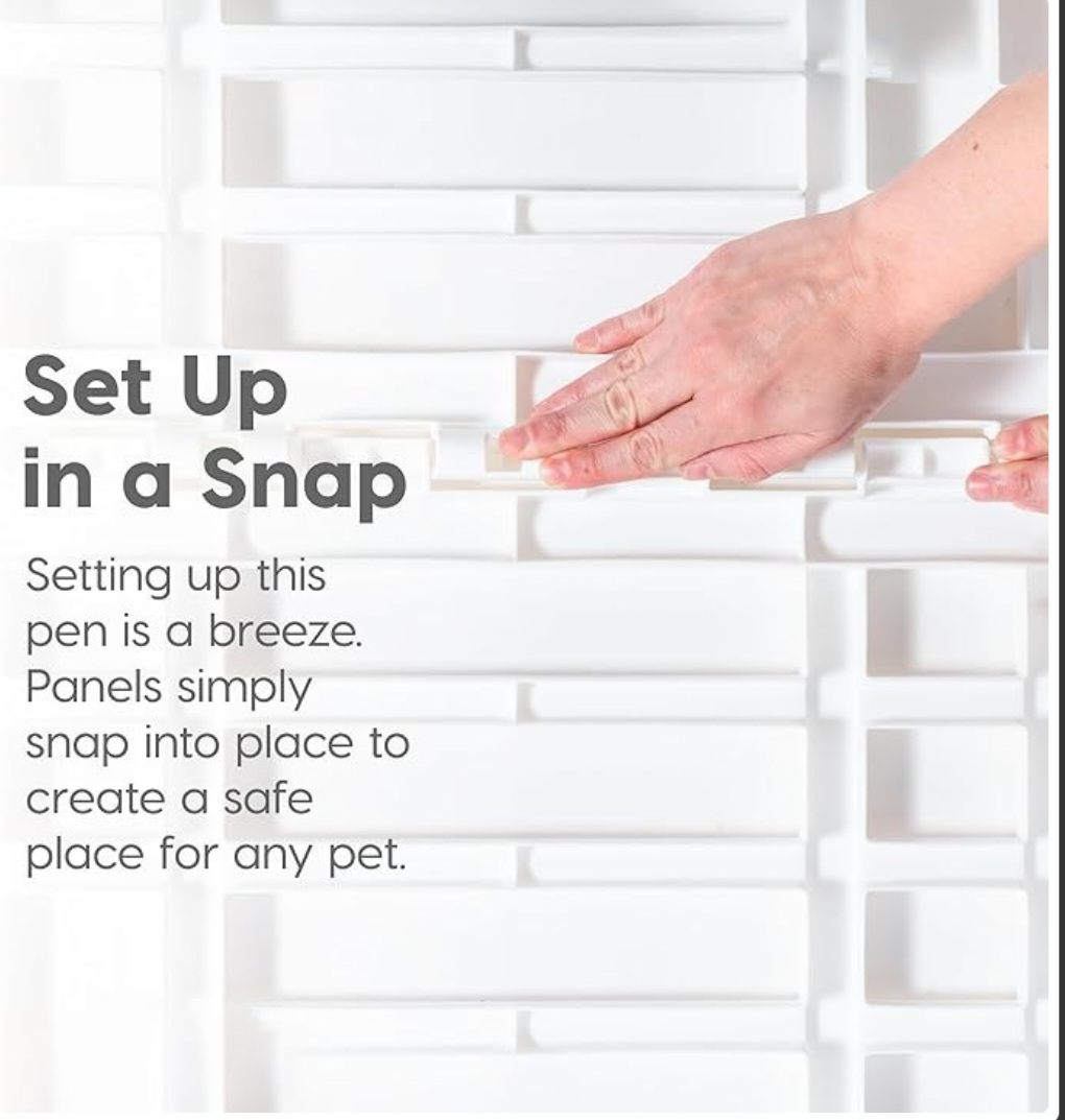 Pet Playpen - White - 4 Panels - Easy Setup - photo 4