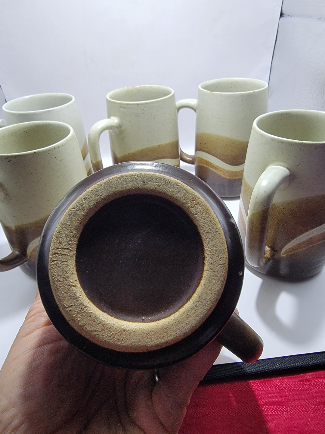 Set of Six Vintage Stoneware Mugs - photo 4