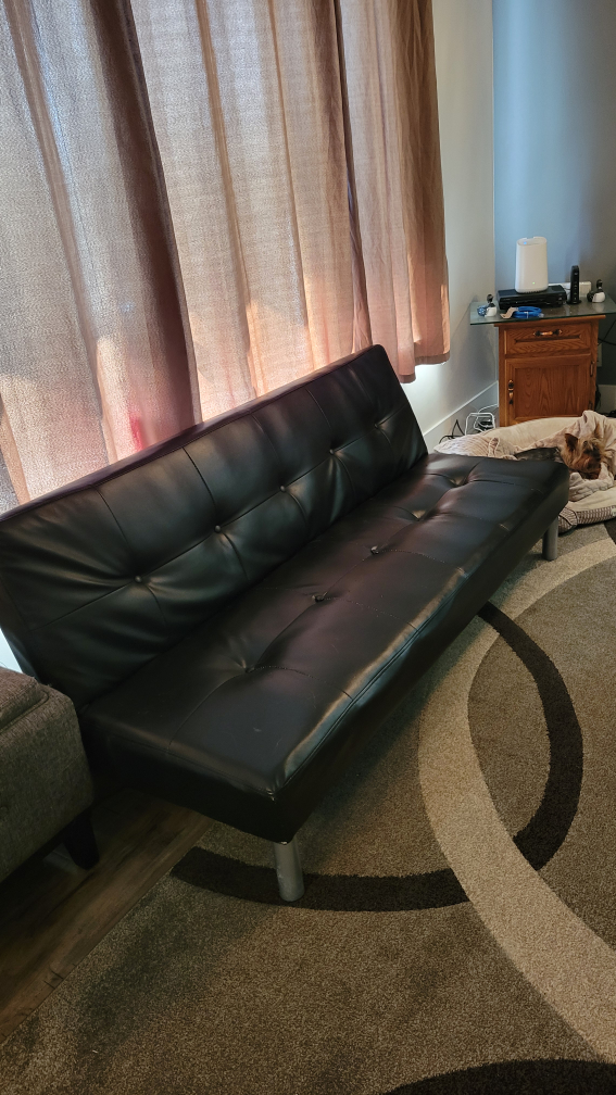 Black Faux Leather Futon - photo 3