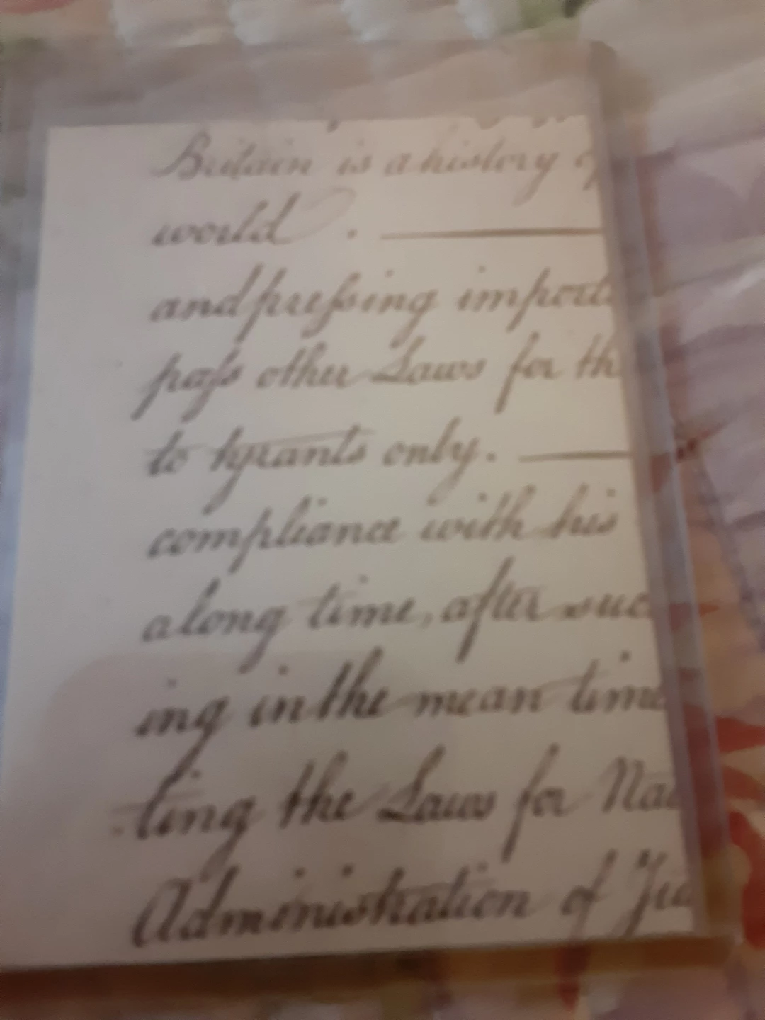 Topps Matthew Thornton Declaration of Independence Card - photo 2