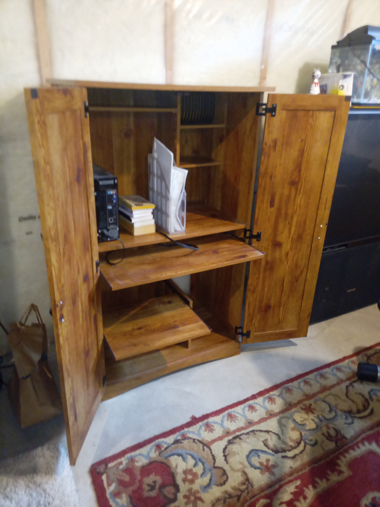 Wooden Computer Armoire or hobby hutch