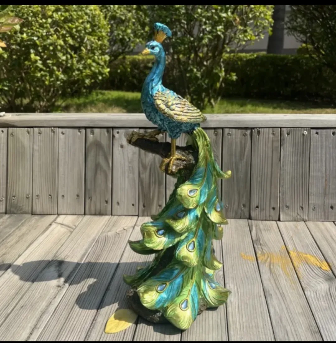 BRAND NEW Ornate Peacock Statue 💚 image indicator(4)