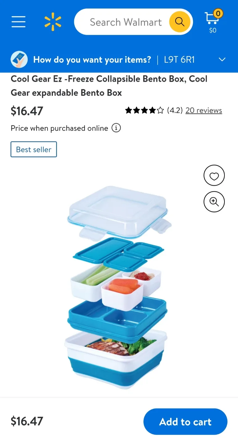 BACK TO SCHOOL:Cool Gear Collapsible 6-piece Bento Box 💚 image indicator(4)