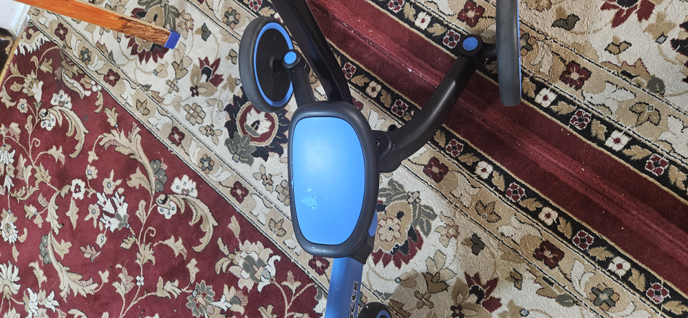 Kids' Tricycle with Push Handle - Blue and Black - photo 4