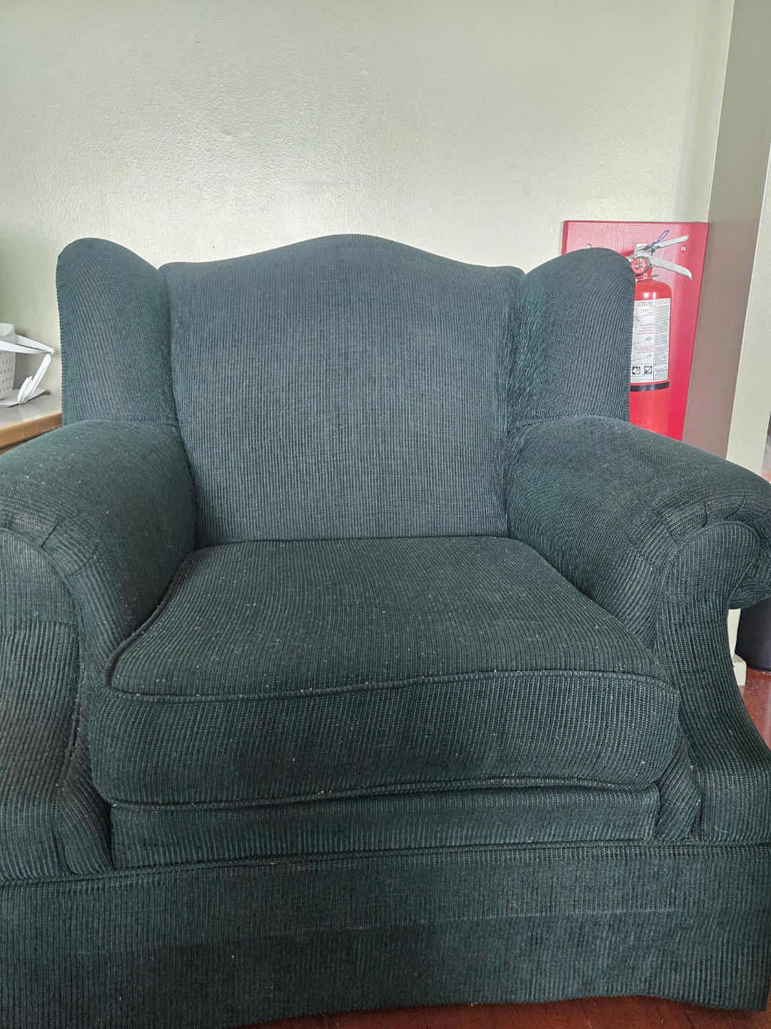Dark Green Upholstered Armchair and Sofa Set - photo 2