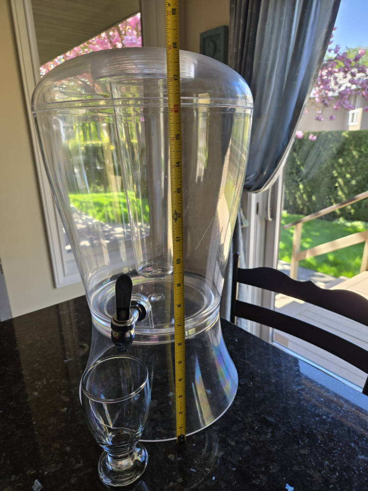 Large Clear Acrylic Beverage Dispenser with Stand and Lid - photo 2