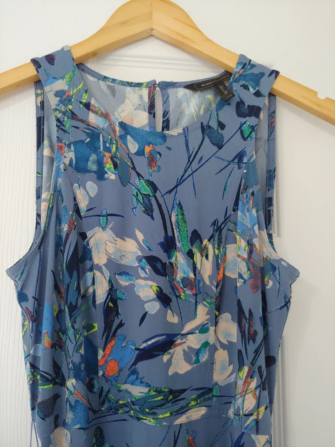 BCBGMAXAZRIA Blue Floral Dress, XXS image indicator(5)