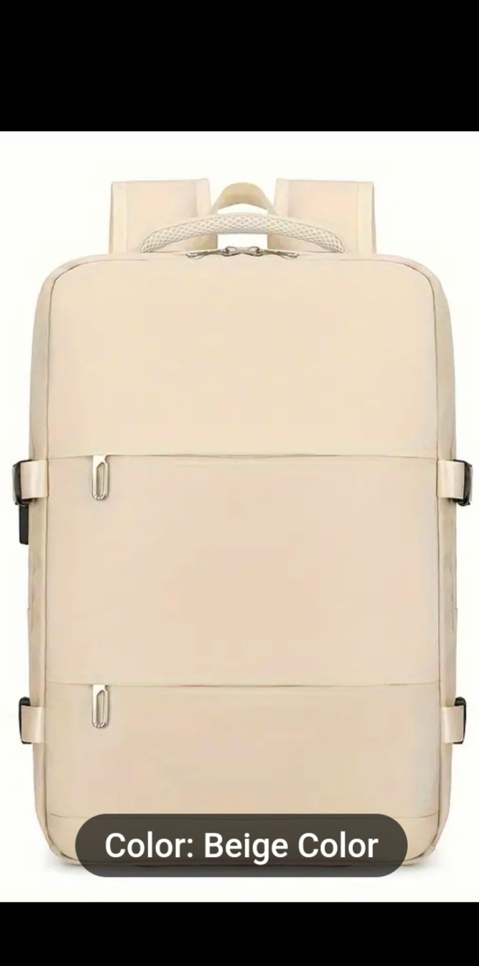 Beige Travel Backpack