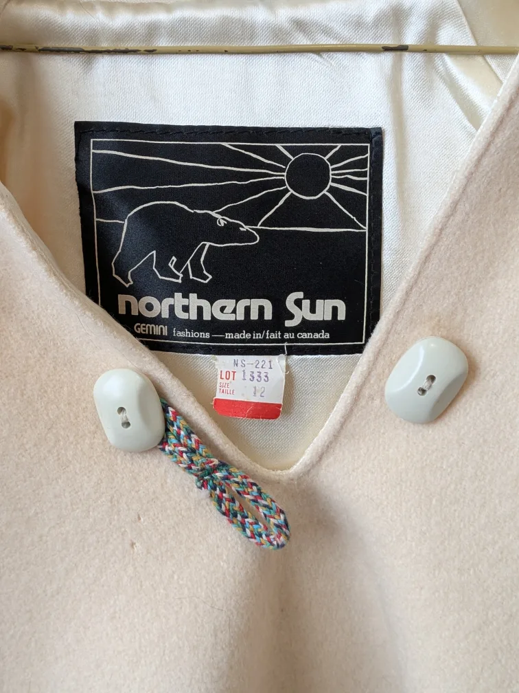 Vintage 1980s hand embroidered Wool Anorak with fur trim. image indicator(2)