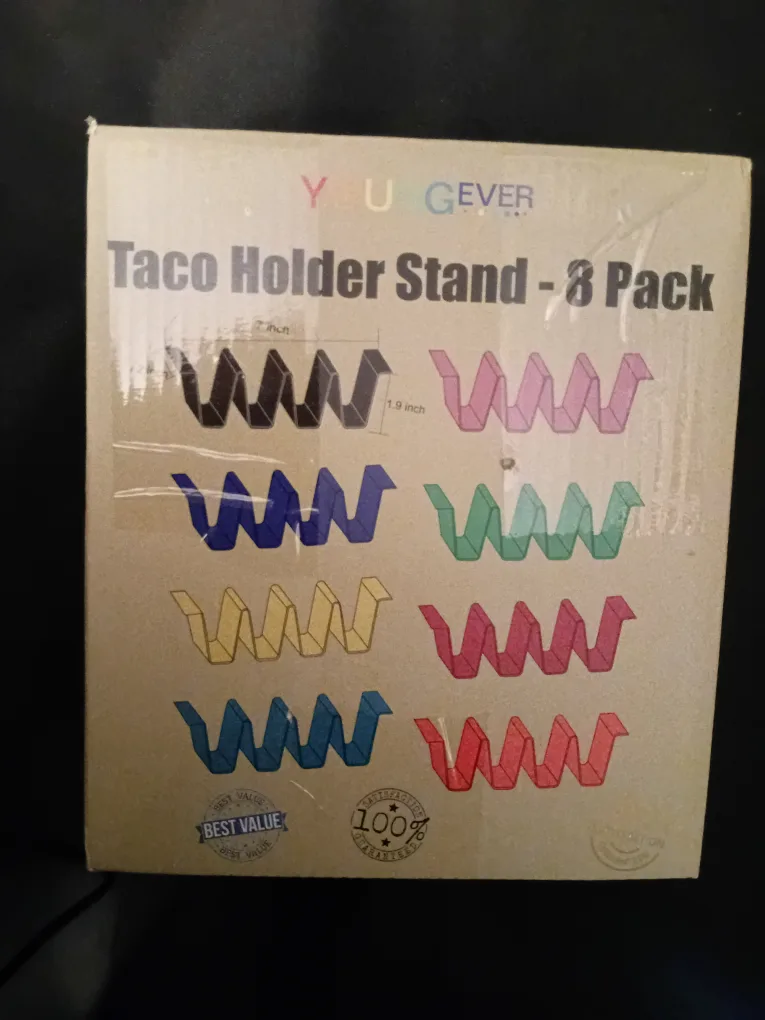 💚 NEW!   Youngever Taco Holder Stand - Set of 8 Rainbow Colors image indicator(9)