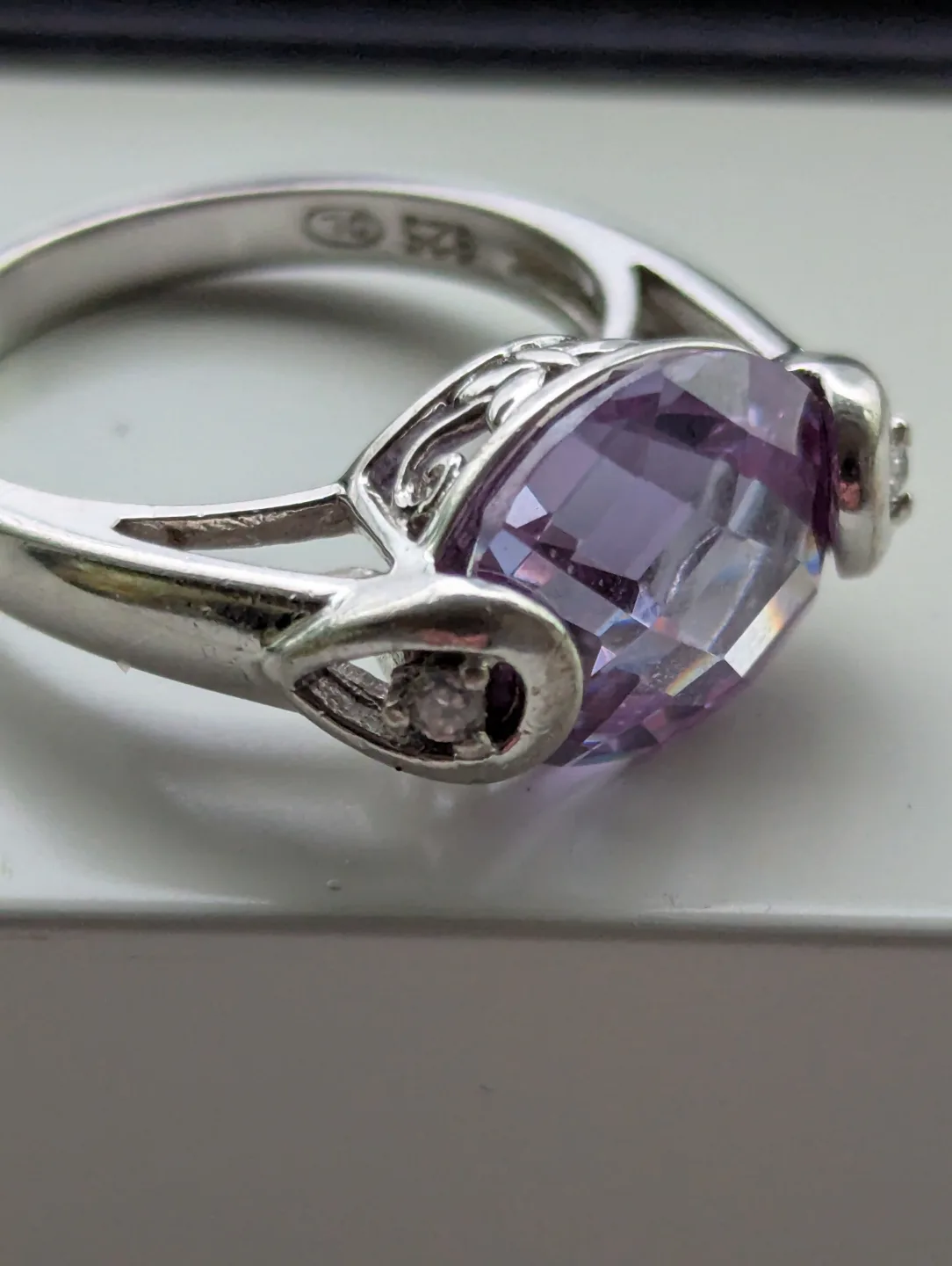 Purple Gemstone & Diamond Accent Ring - Sterling Silver image indicator(2)