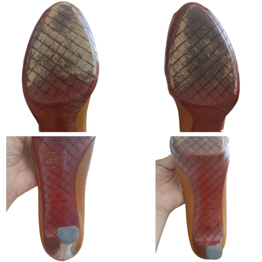 Bottega Veneta Leather Peep-Toe Heels image indicator(5)