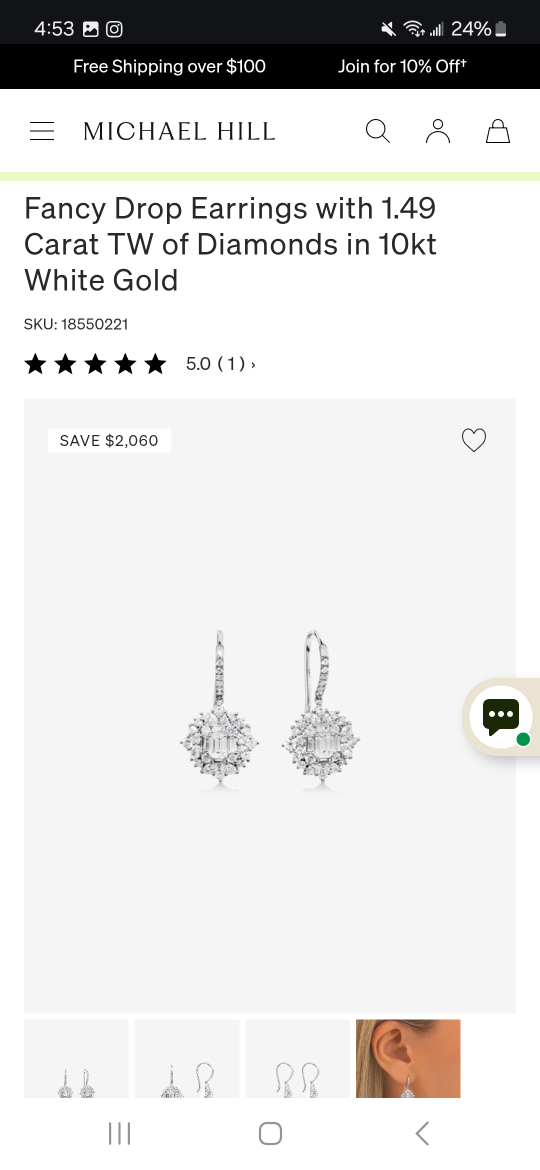Michael Hill Fancy Diamond Drop Earrings - photo 3