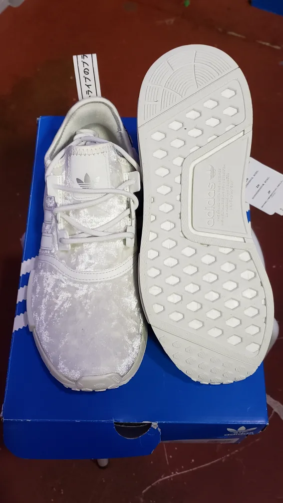 Brand New Adidas NMD_R1 W White Velvet running shoes $125 image indicator(4)