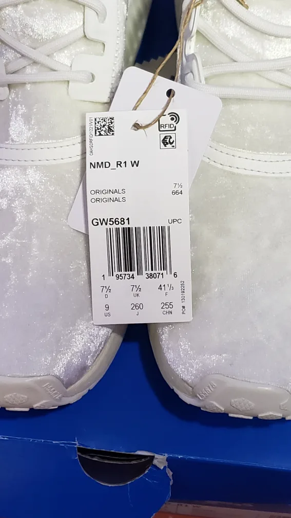 Brand New Adidas NMD_R1 W White Velvet running shoes $125 image indicator(10)