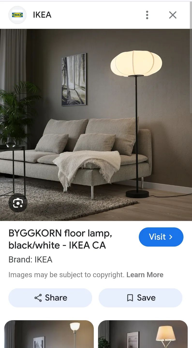 IKEA BYGGKORN Floor Lamp - Black/White thumbnail