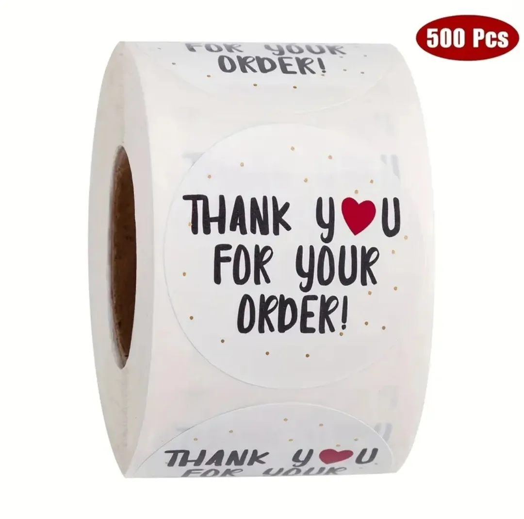 "Thank you" stickers rolls 500 pcs image indicator(4)