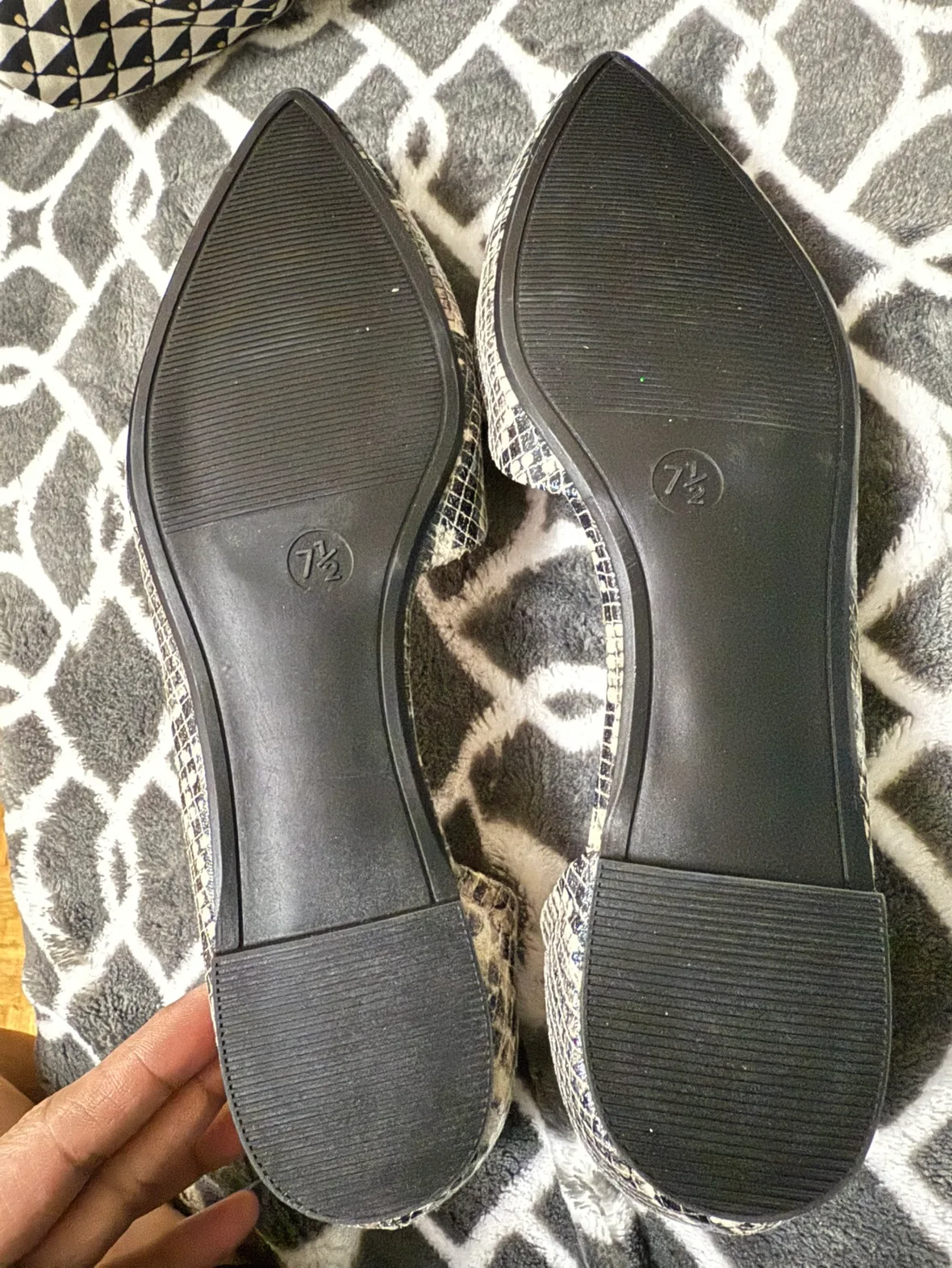 Women's A New Day Snakeskin Pointy Toe Flats - Size 7 1/2 image indicator(2)