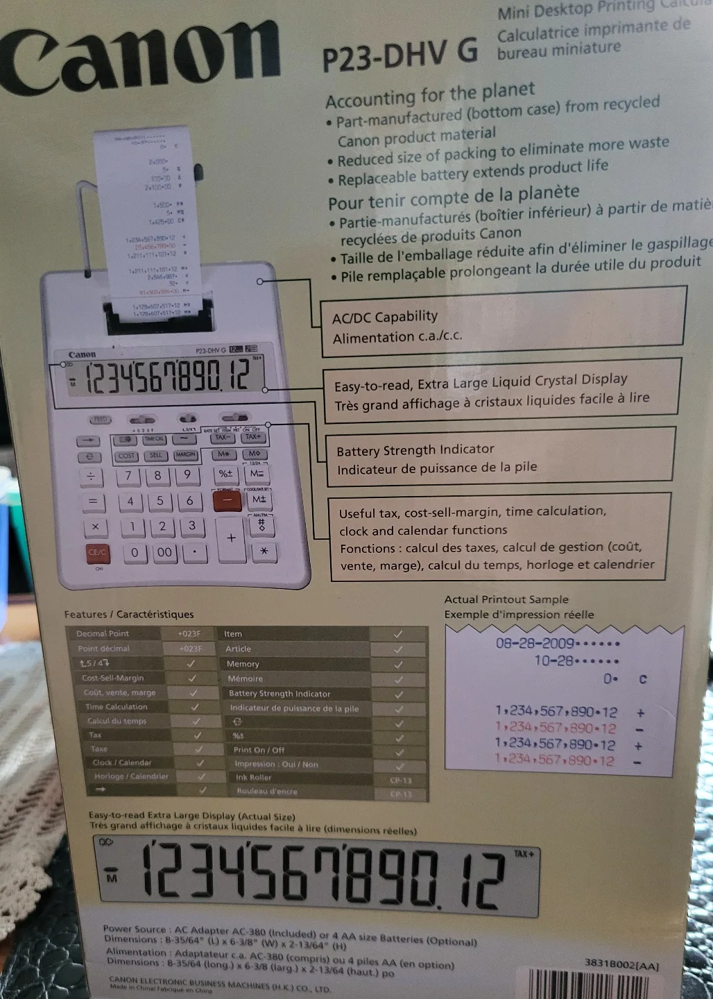 Canon P23-DHV G Mini Desktop Printing Calculator image indicator(2)