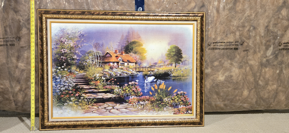 Framed Cottage Landscape Painting - photo 4