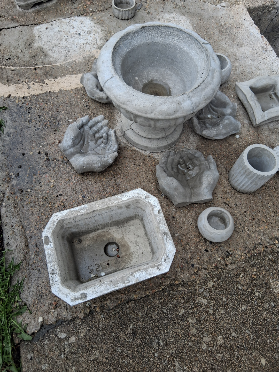 Cement Planters and Decorative Hands - photo 3