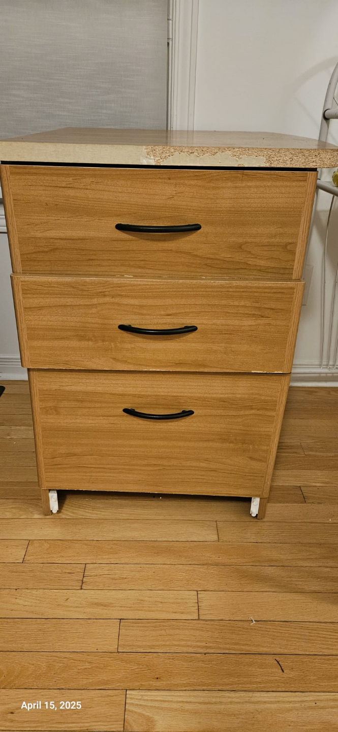 Three-Drawer Wooden Chest