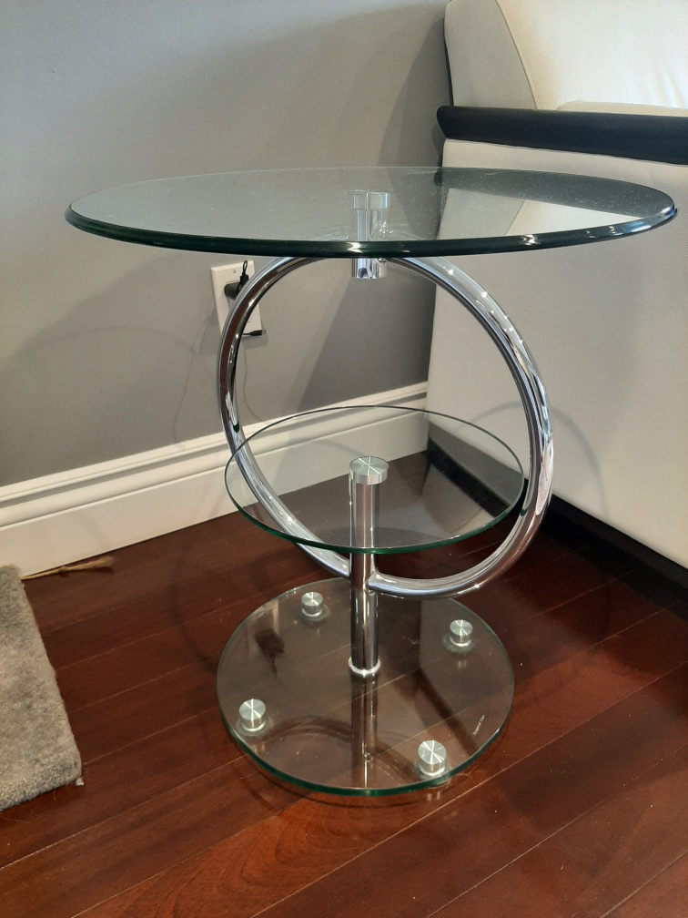 Glass and Chrome Accent Table - photo 2
