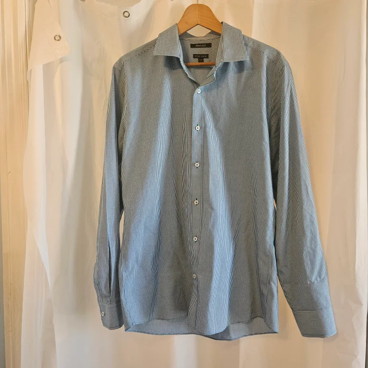 RW & CO button up shirt sz large long-sleeve Blue fitted cotton thumbnail