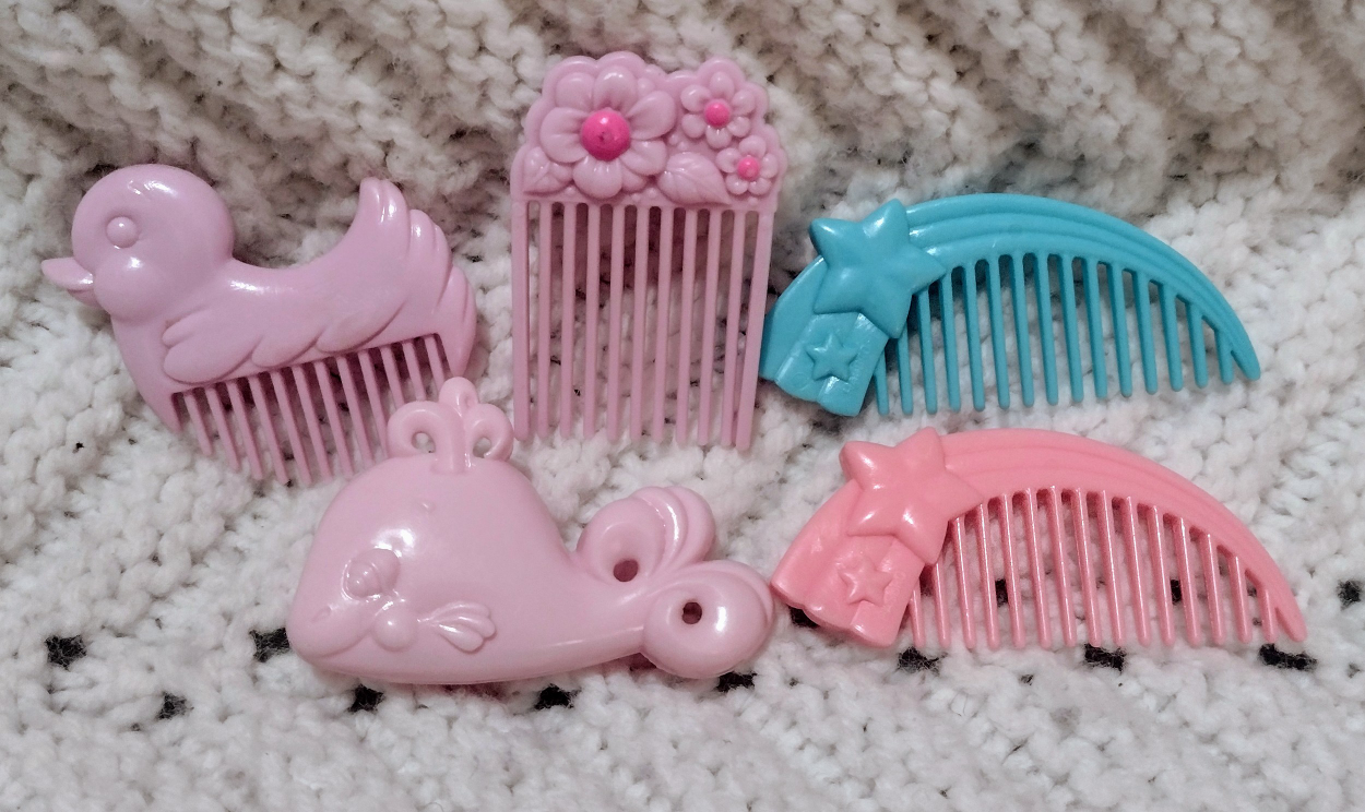My Little Pony G1 Brush Combs Star Flowers Whale Duck Pink Blue