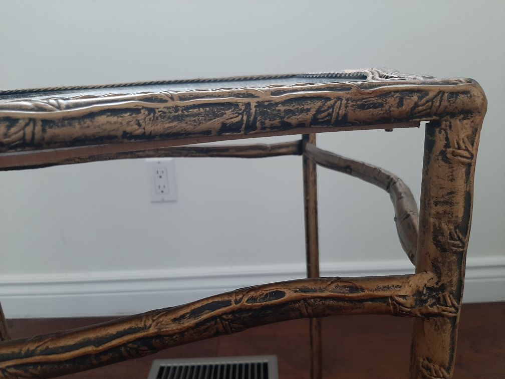 Gold Metal Accent Table with Mirrored Top - photo 5
