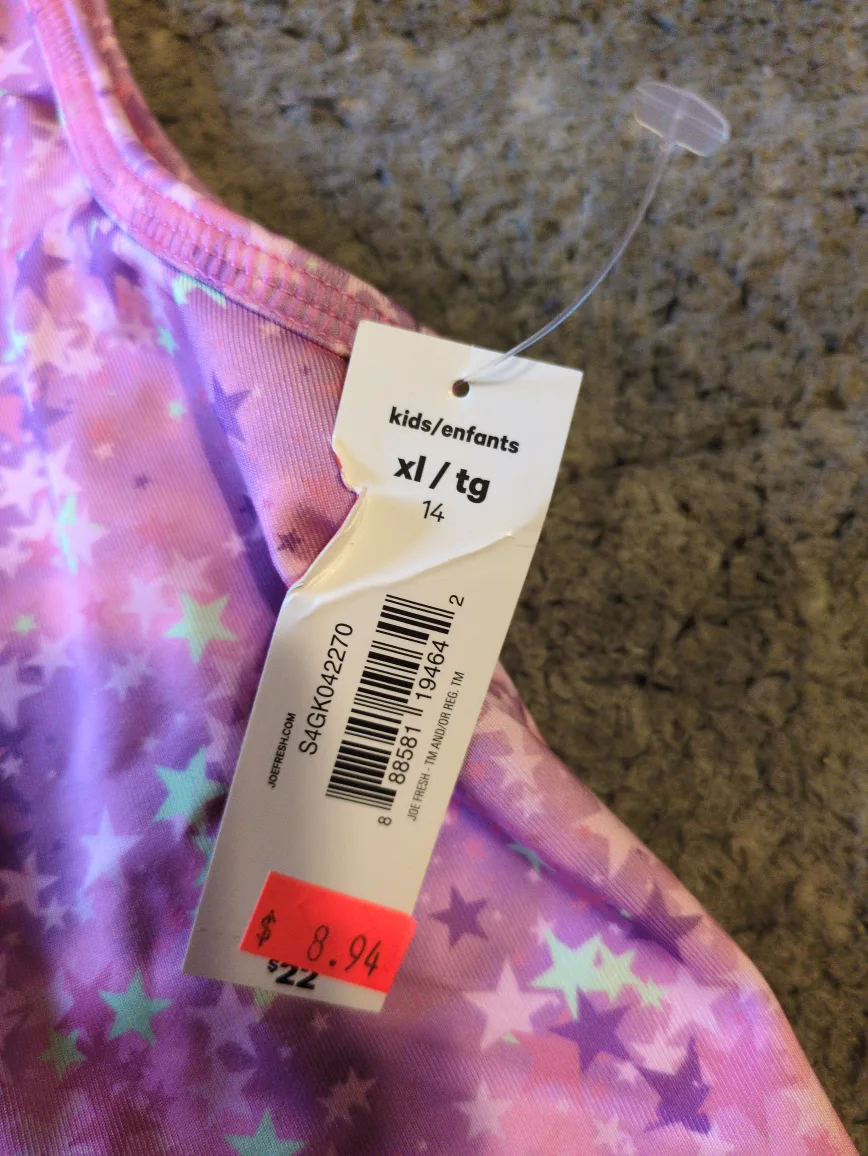 Girls' Size XL Gymnastics Leotard - Pink Star Print image indicator(2)