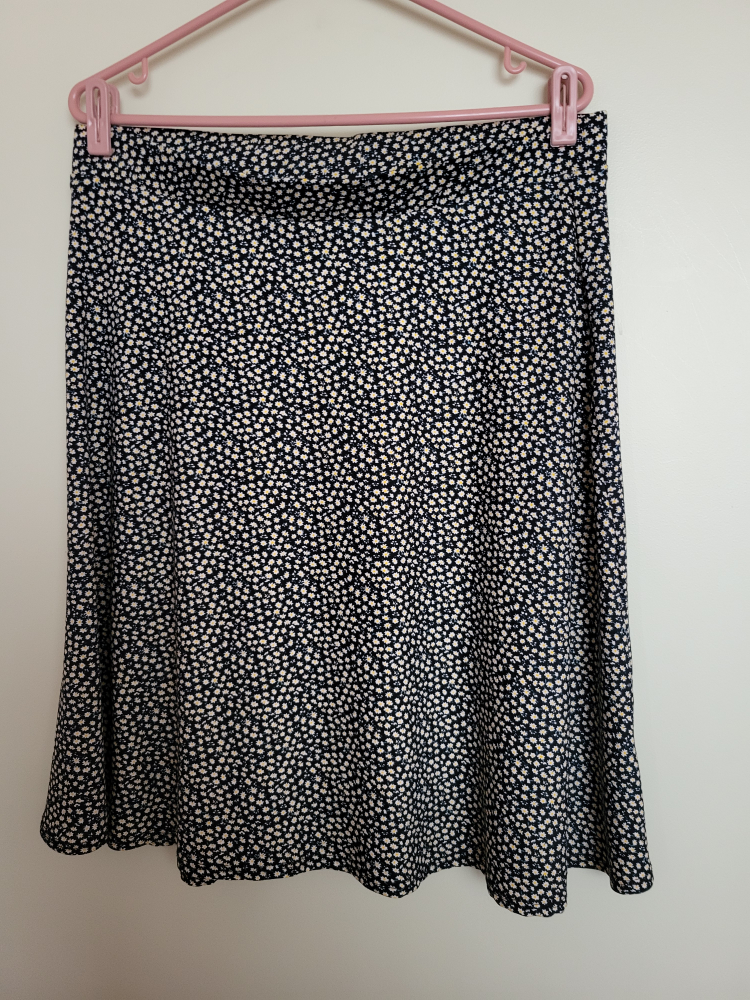 Women's Dark Floral A-Line Skirt