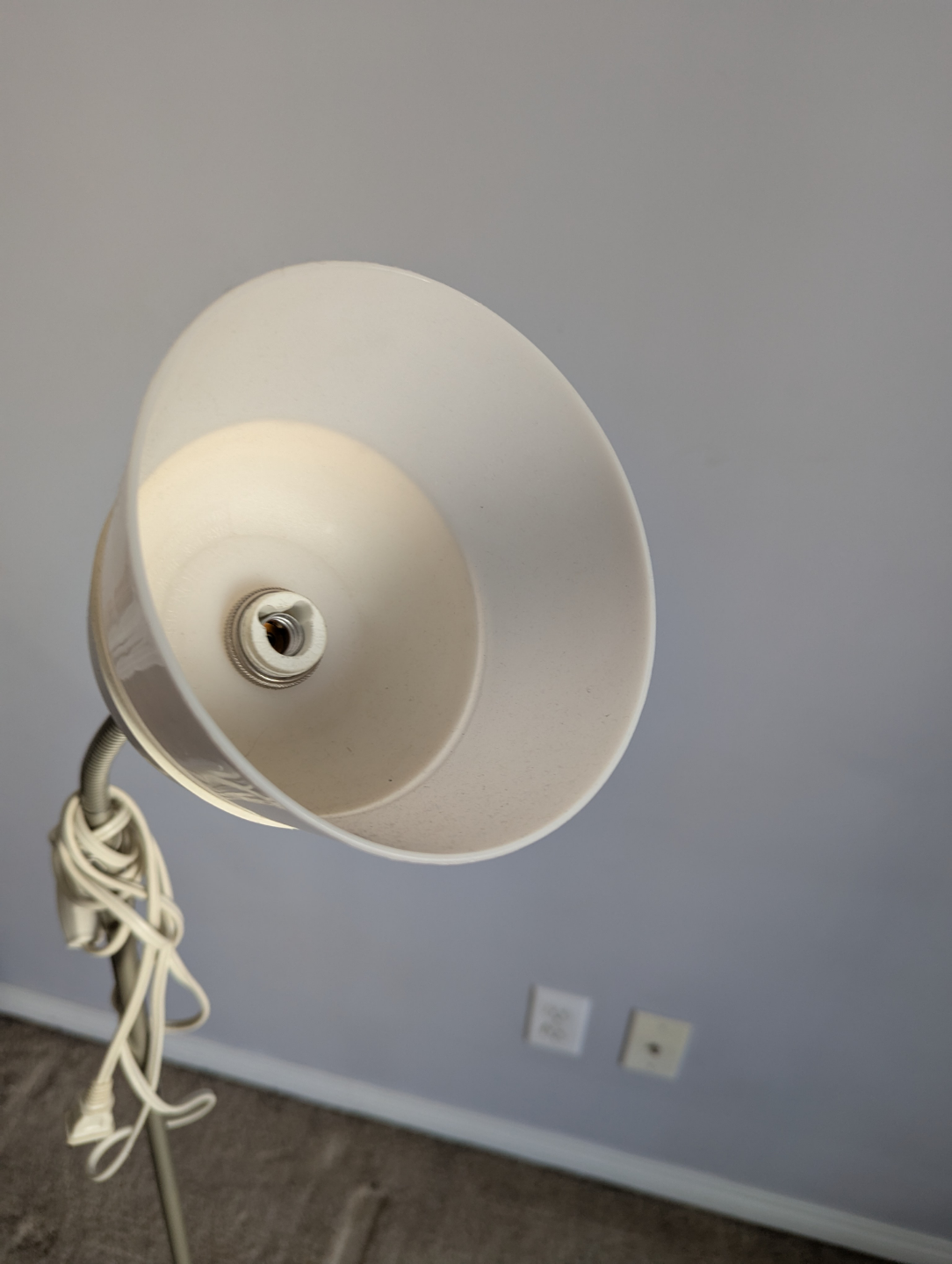 Floor Lamp, Adjustable Gooseneck, White Shade - photo 2