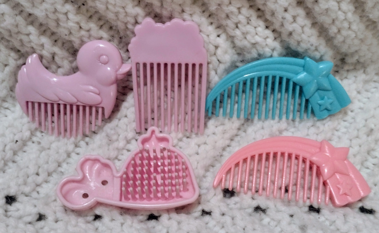 My Little Pony G1 Brush Combs Star Flowers Whale Duck Pink Blue - photo 2