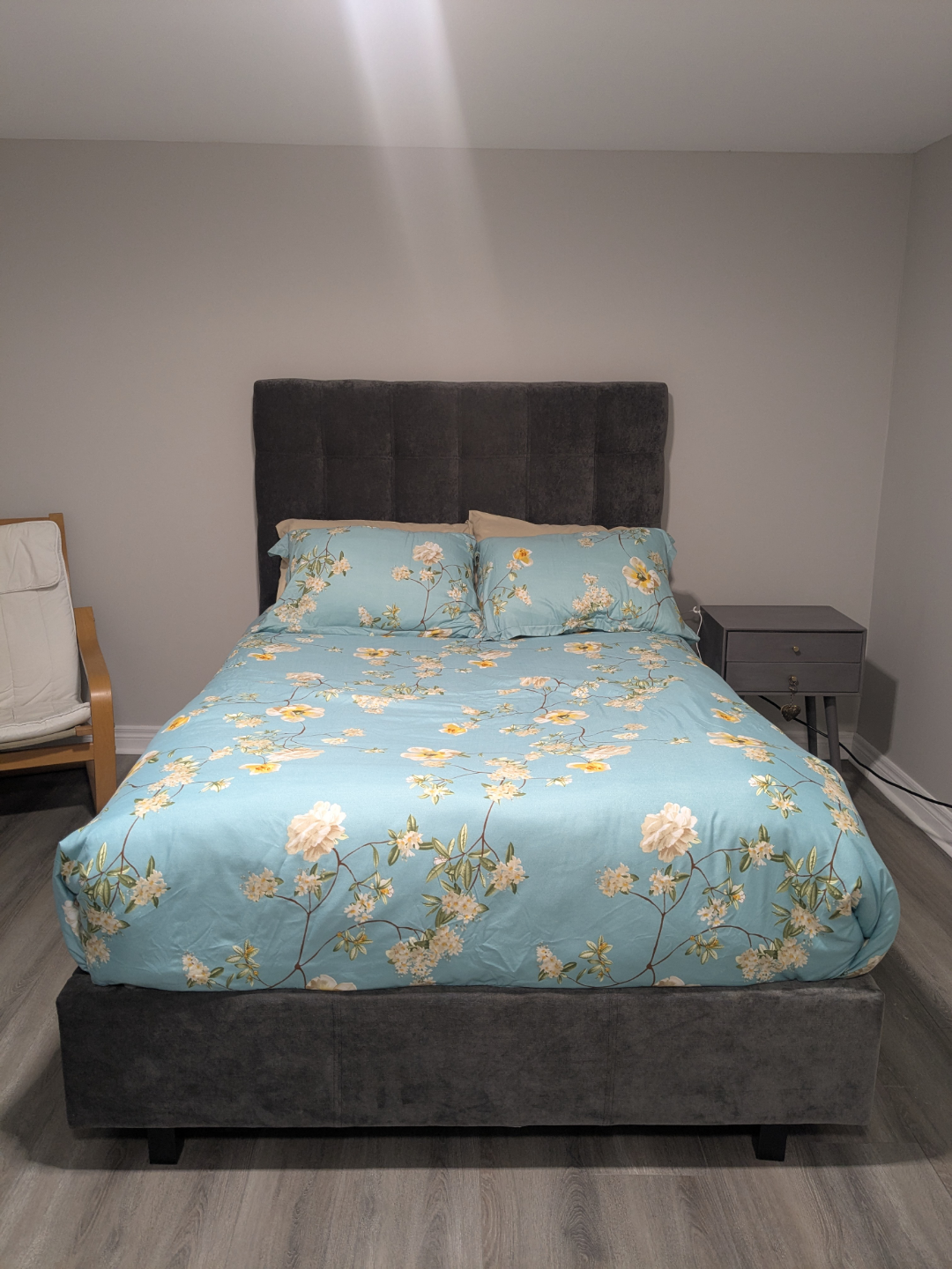 Rosemount Upholstered Bed Frame - Grey, Double size