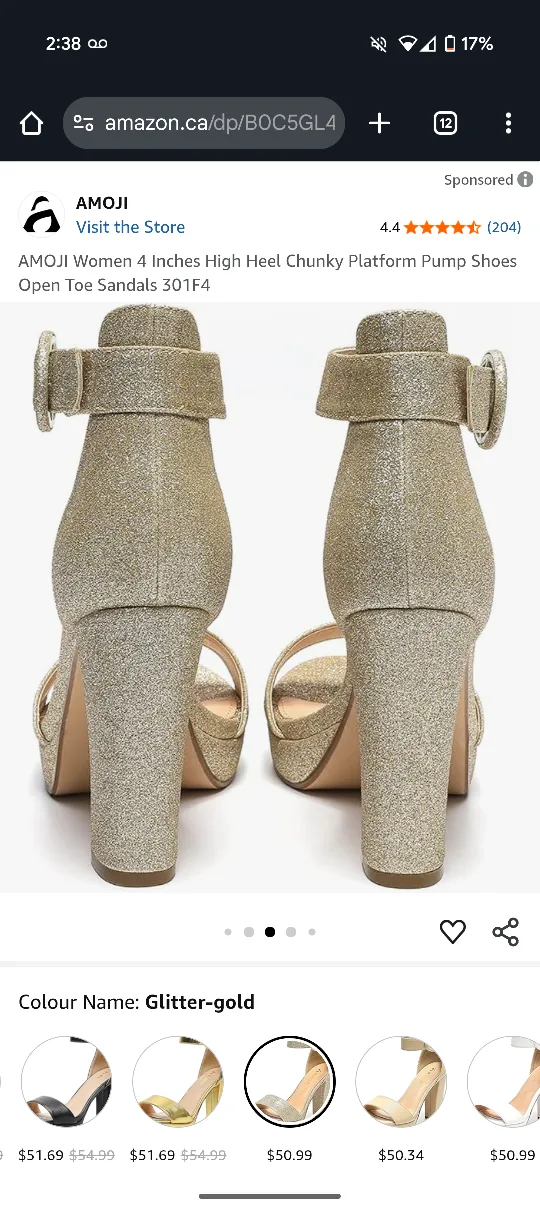 New, Never Used. AMOII Glitter Block Heel Sandals Size UK 40 image indicator(4)