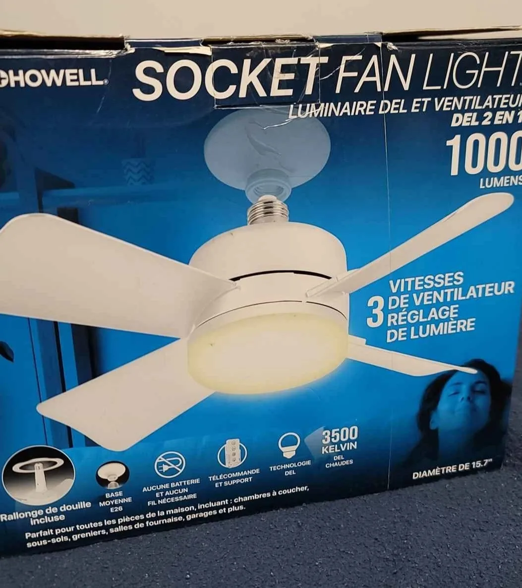 Bell + Howell 29W White Socket Fan Light with Remote image indicator(5)