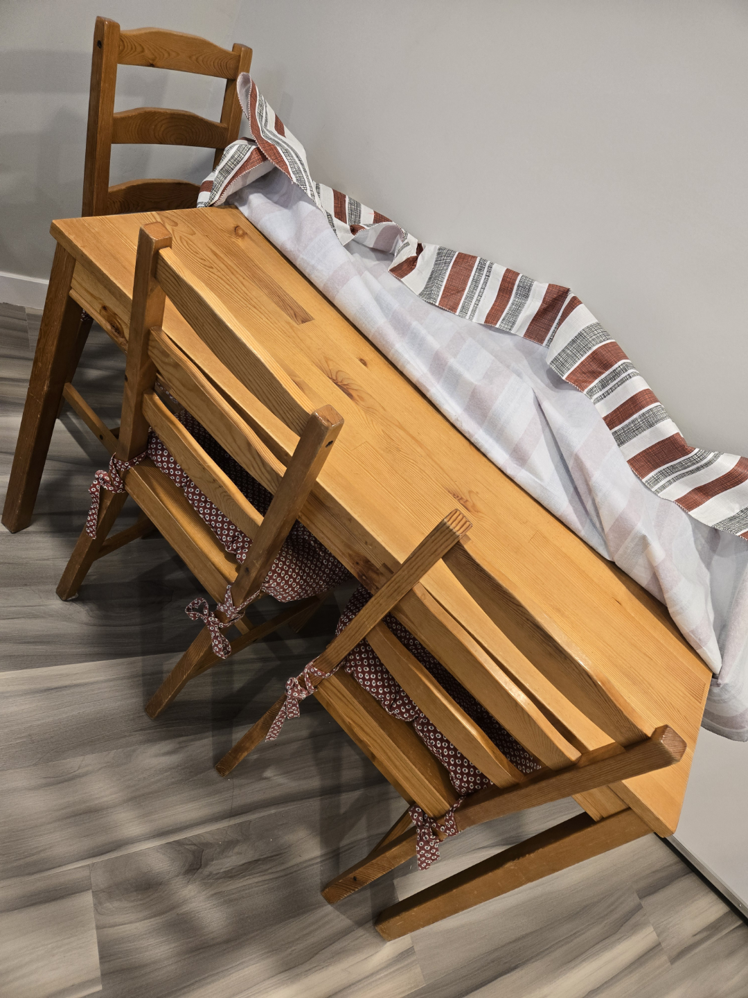 Wooden Table and Two Chairs Set
