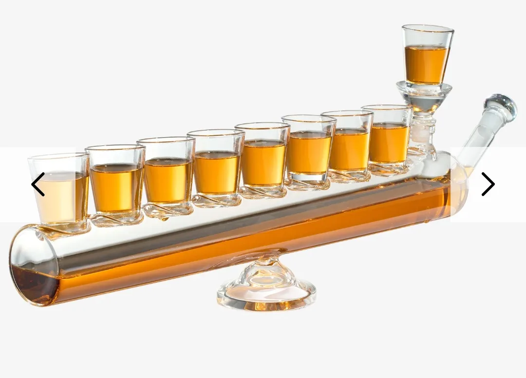 Glass Shot Glass Holder - Menorah Design thumbnail