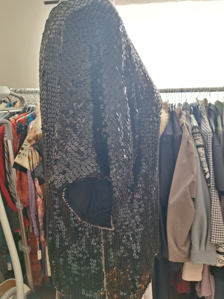 Vintage Black Sequin Top - photo 2