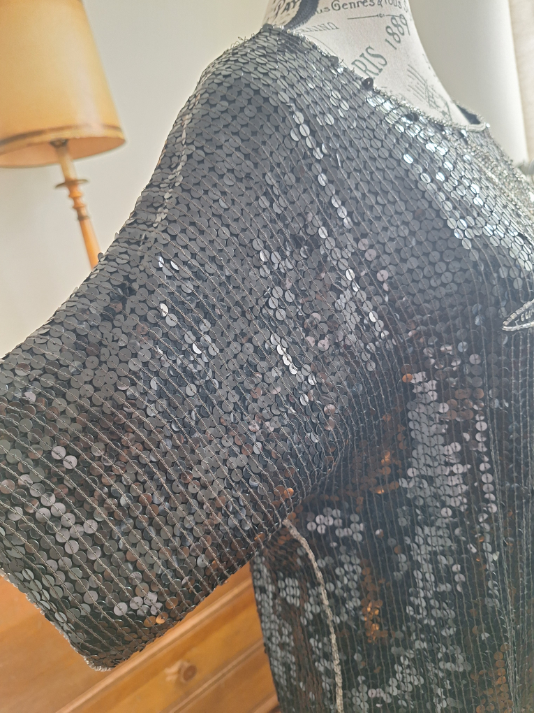 Vintage Black Sequin Top - photo 4