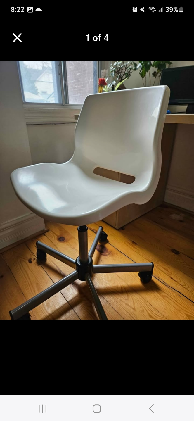 White Plastic Swivel Chair