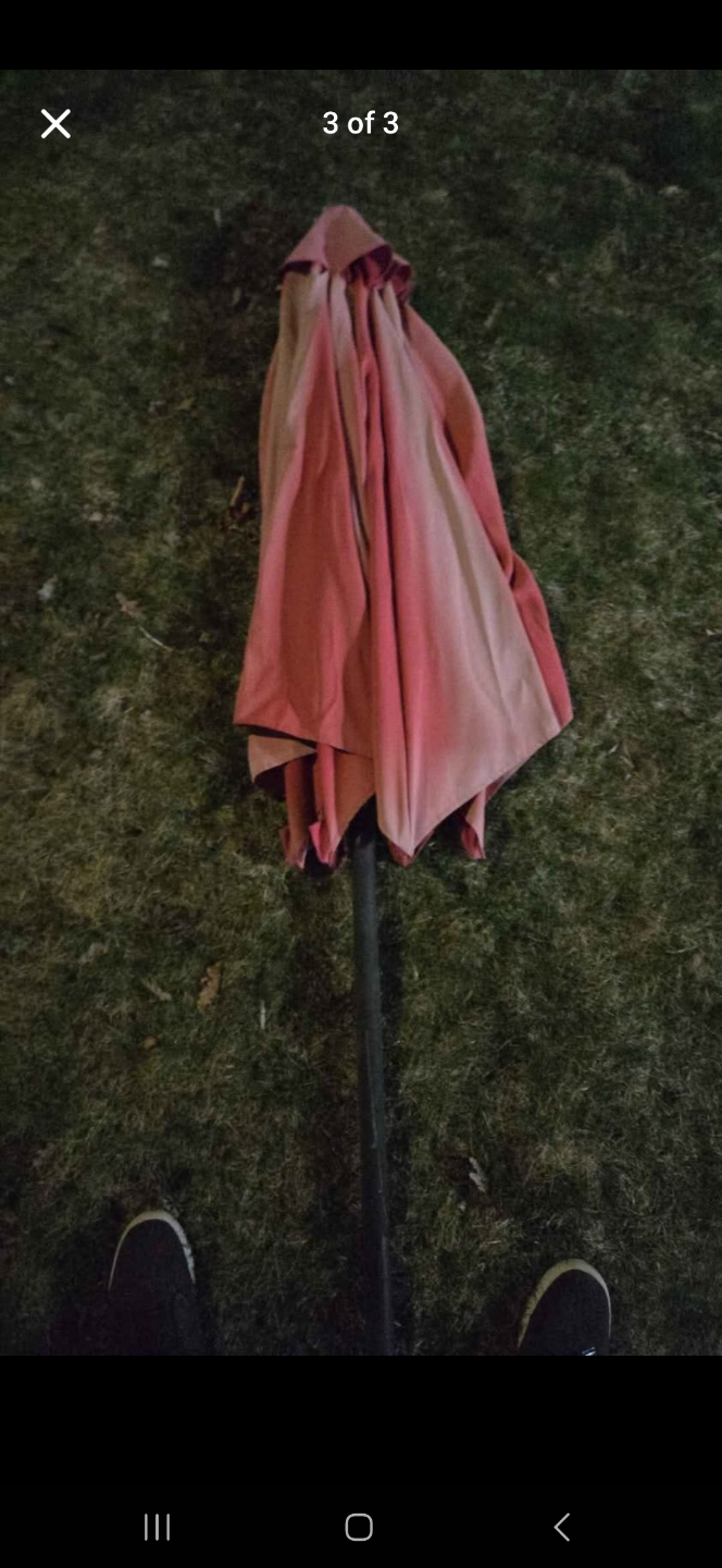 Pink and White Patio Umbrella 6ft x 6ft - photo 2