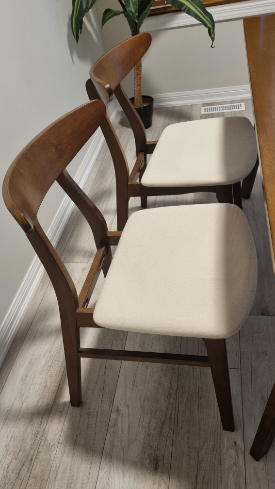 5 - Piece Rubberwood Solid Wood Dining Set - Table + 4 Chairs - photo 5