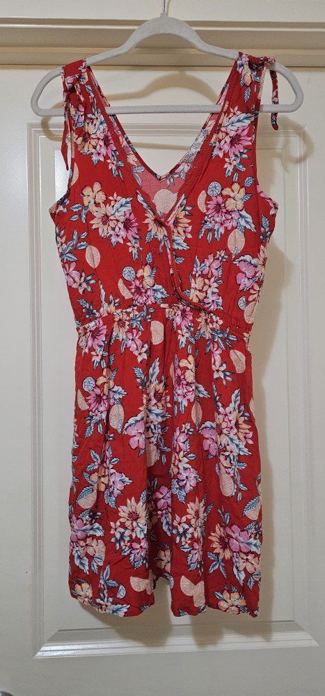 Pink Rose Vintage Floral Summer Dress Size M
