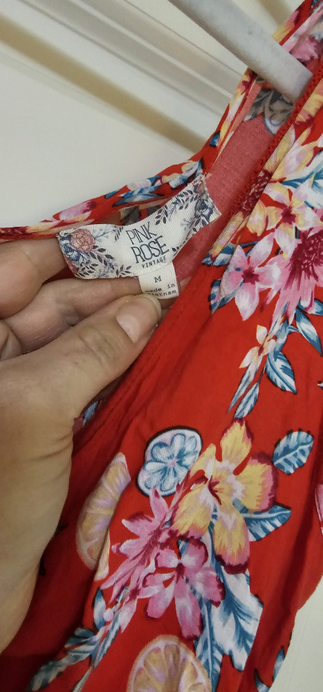 Pink Rose Vintage Floral Summer Dress Size M - photo 4
