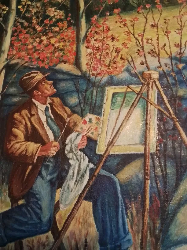Humerous MCM OOC Painting "Hunting Artist" W. Laflamme💚 image indicator(8)